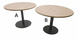 TABLE RONDE AULNE / GRIS DIAMÈTRE 100 - H.70 cm