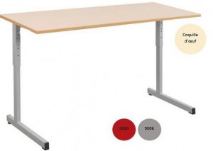 - TABLE SCOLAIRE GANGE 130x50 RÉGLABLE - TAILLE 3 A TAILLE 6