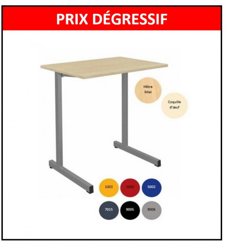 - TABLE SCOLAIRE GANGE 70x50 - FIXE - TAILLE 6