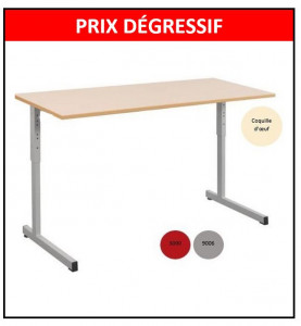 - TABLE SCOLAIRE GANGE 130x50 RÉGLABLE - TAILLE 3 A TAILLE 6